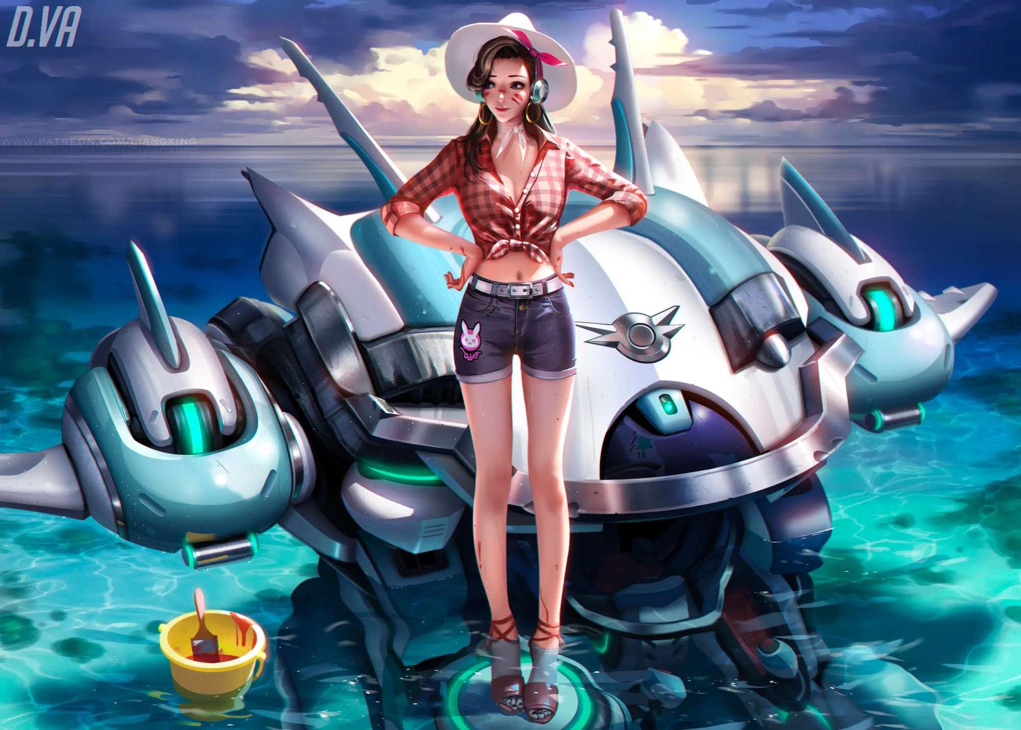 守望先锋dva吃鸡(暴雪劲作守望先锋3d精品动画cg战斗女神)  第1张